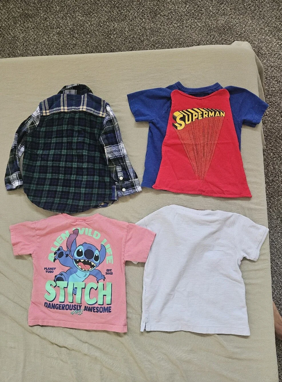 Toddler Boy Size 3T Tops Bundle - Gap x SJP Flannel, Superman Cape & Zara Tees